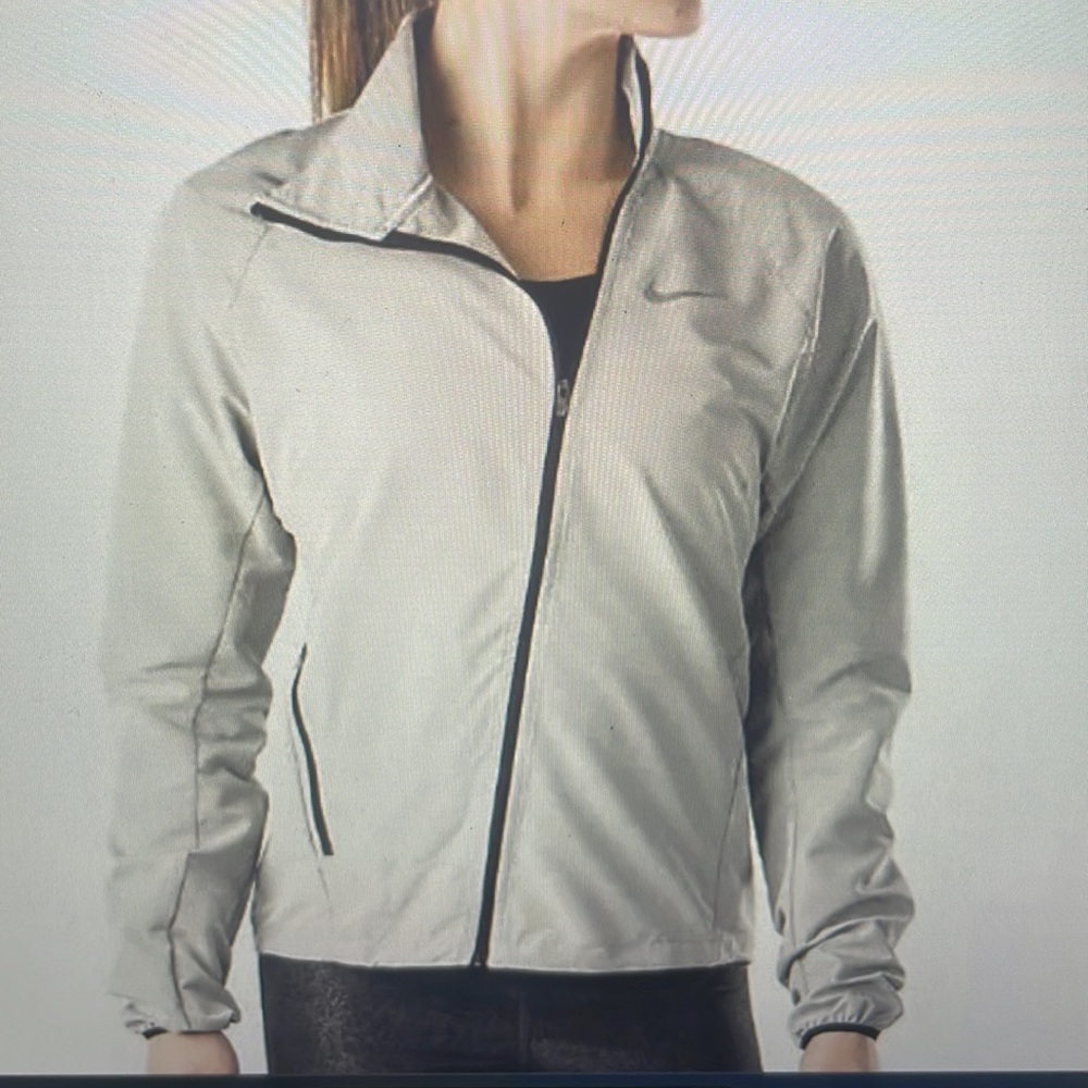 Nike Women’s Grey Moto running jacket, like new!